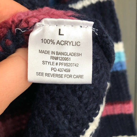 *SALE MUST GO*  NWT Pink Rose multiple color striped sweater size L - Picture 5 of 5